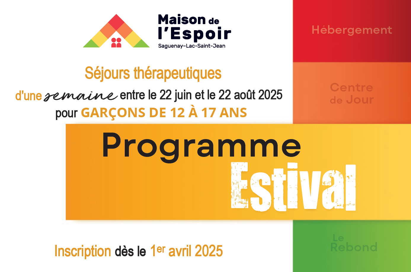 Programme estival 2025 - La Maison de l'Espoir